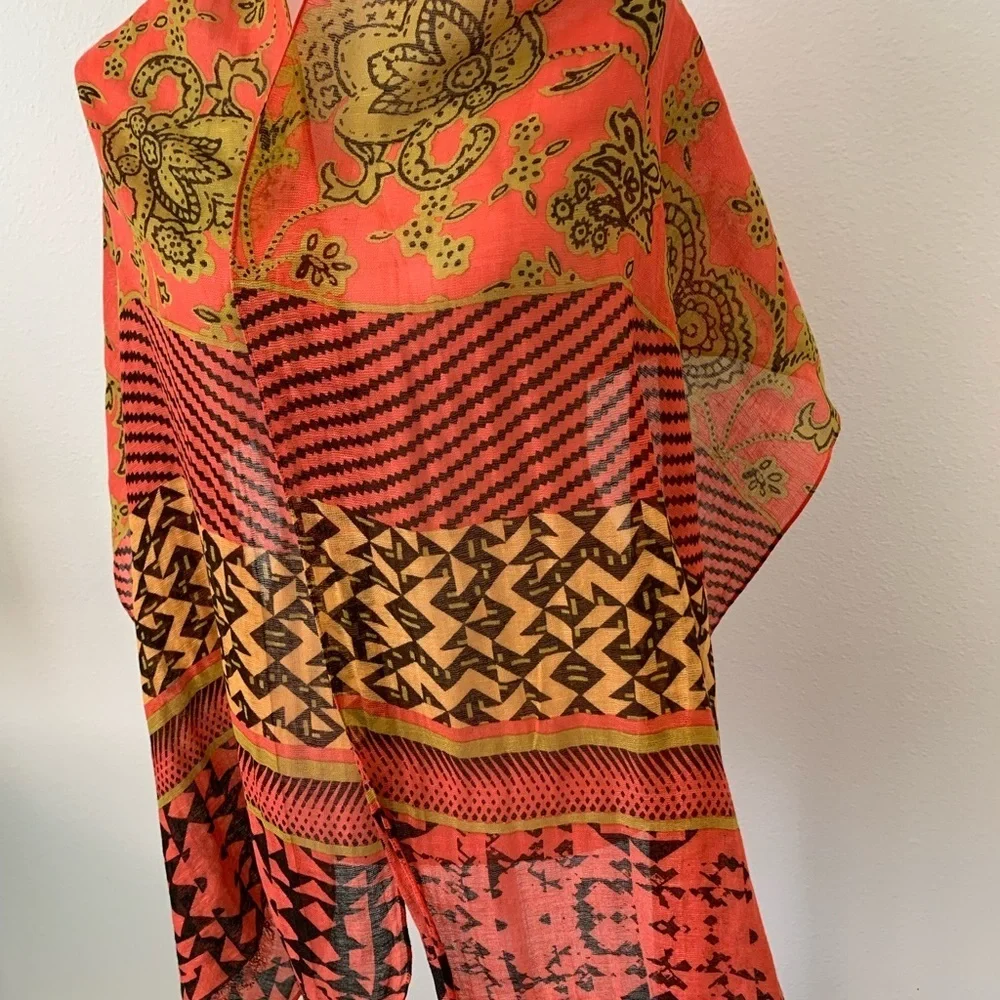 Vibrant Geometric Patterned Scarf
